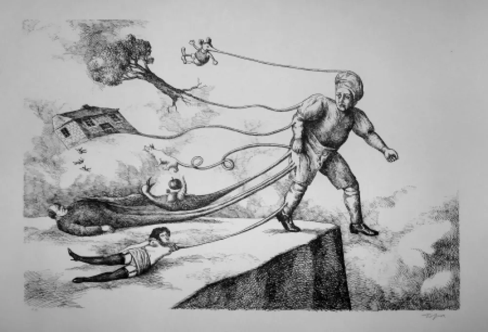 Litografia Topor - Sans titre