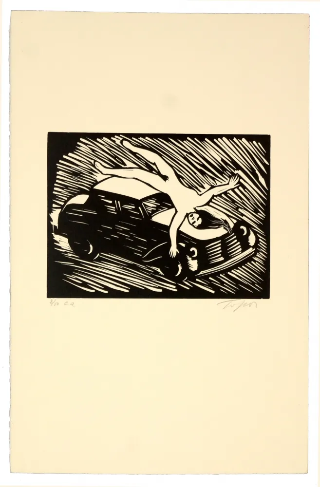 Linogravura Topor - Sans titre, sans date