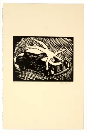 Linogravura Topor - Sans titre, sans date