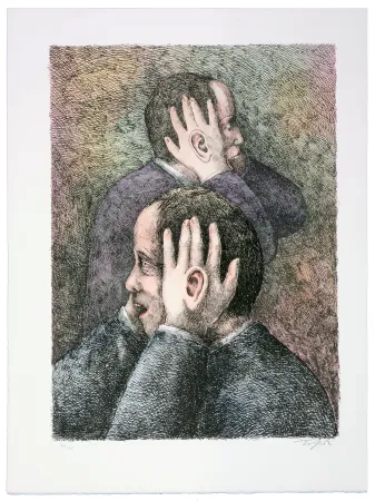 Litografia Topor - Trop de gens annoncent : 