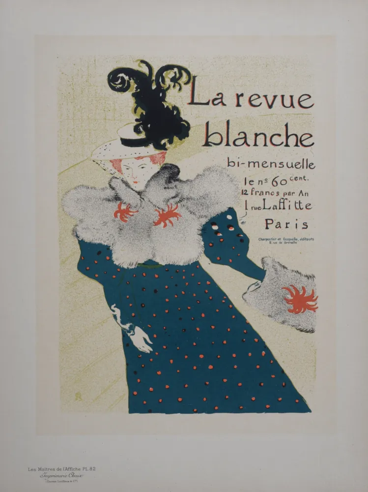Litografia Toulouse-Lautrec - La Revue Blanche, Les Maitres de L'Affiche,1897