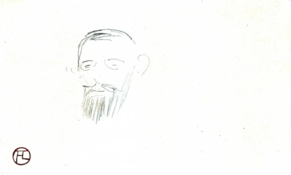 Sem Técnica Toulouse-Lautrec - Procès Arton — Tête de monsieur Jacques Saint-Cère