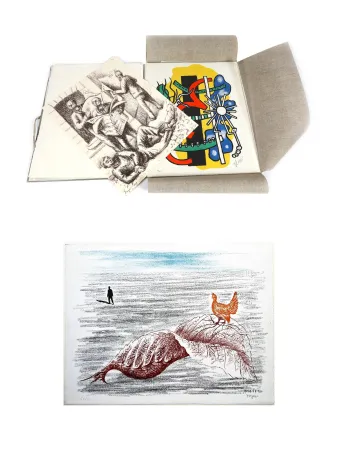 Litografia Toyen - BRUNIDOR. Portofolio n° 2: Toyen, V. Brauner, F. Léger, H. Michaux, Hérold, Masson, Hélion (1947-1952)