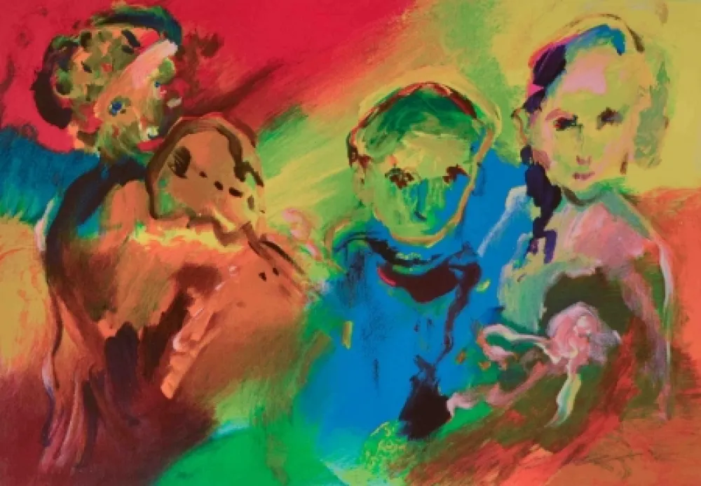 Serigrafia Treccani - La famiglia di suonatori