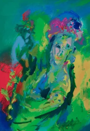 Serigrafia Treccani - Materinità fiorita