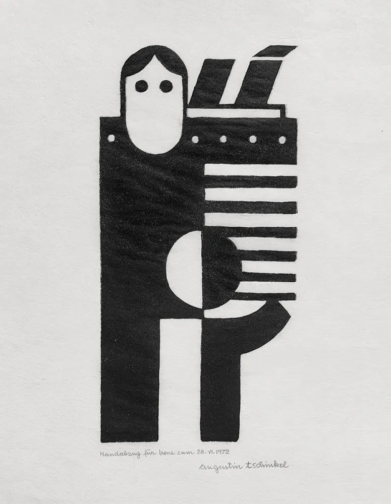 Linogravura Tschinkel - Emigrant