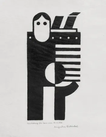 Linogravura Tschinkel - Emigrant