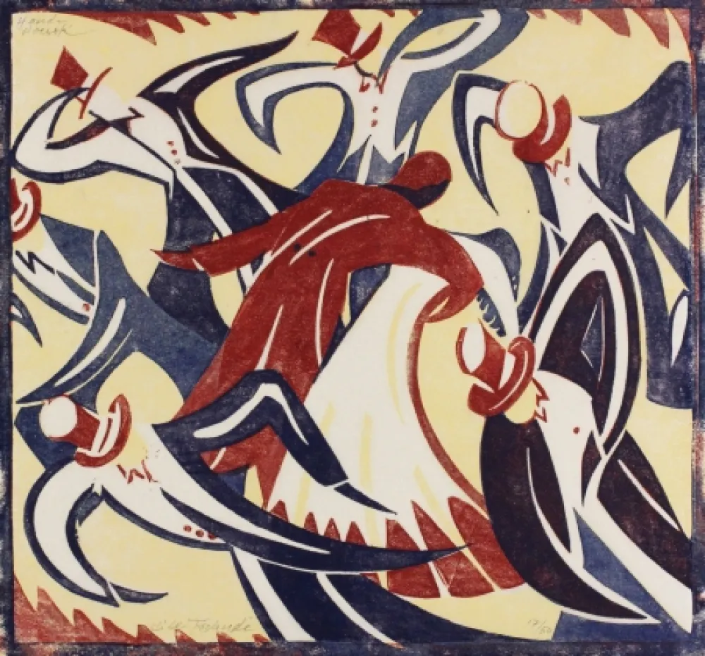 Linogravura Tschudi - Dancers