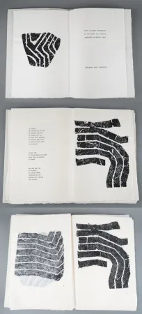 Livro Ilustrado Ubac - J.-P. Schneider. À TRAVERS LA DURÉE. Avec 16 gravures de Raoul Ubac sur ardoise ou sur linoléum (1975)