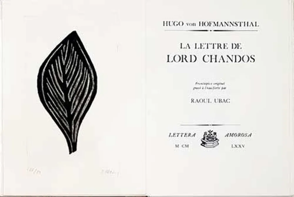 Livro Ilustrado Ubac - La lettre de Lord Chandos