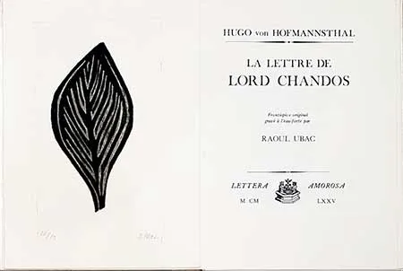 Livro Ilustrado Ubac - La lettre de Lord Chandos