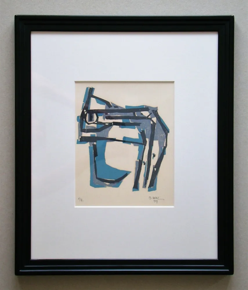 Xilogravura Ubac - L'auberge dans le sanctuaire