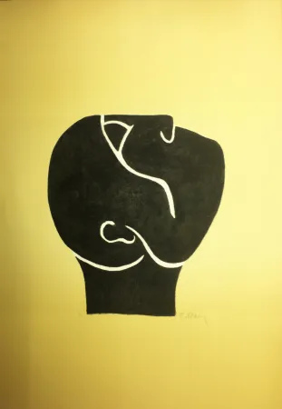 Litografia Ubac - TÊTE LEVÉE . Lithograpie originale signée au crayon (1982).