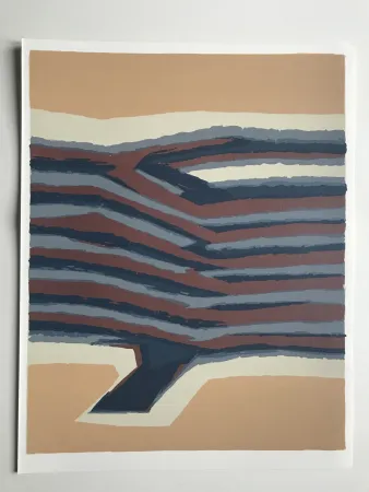 Litografia Ubac - Voies ferrées (la Terre V)