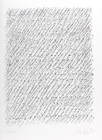 Litografia Uecker - Composition, 1979 - Hand-signed