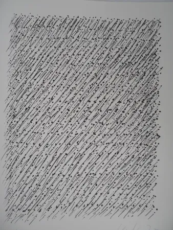 Litografia Uecker - Le Mouvement 