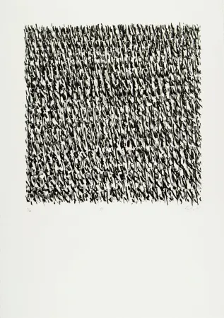 Litografia Uecker - Manuelle Struktuur. No IX