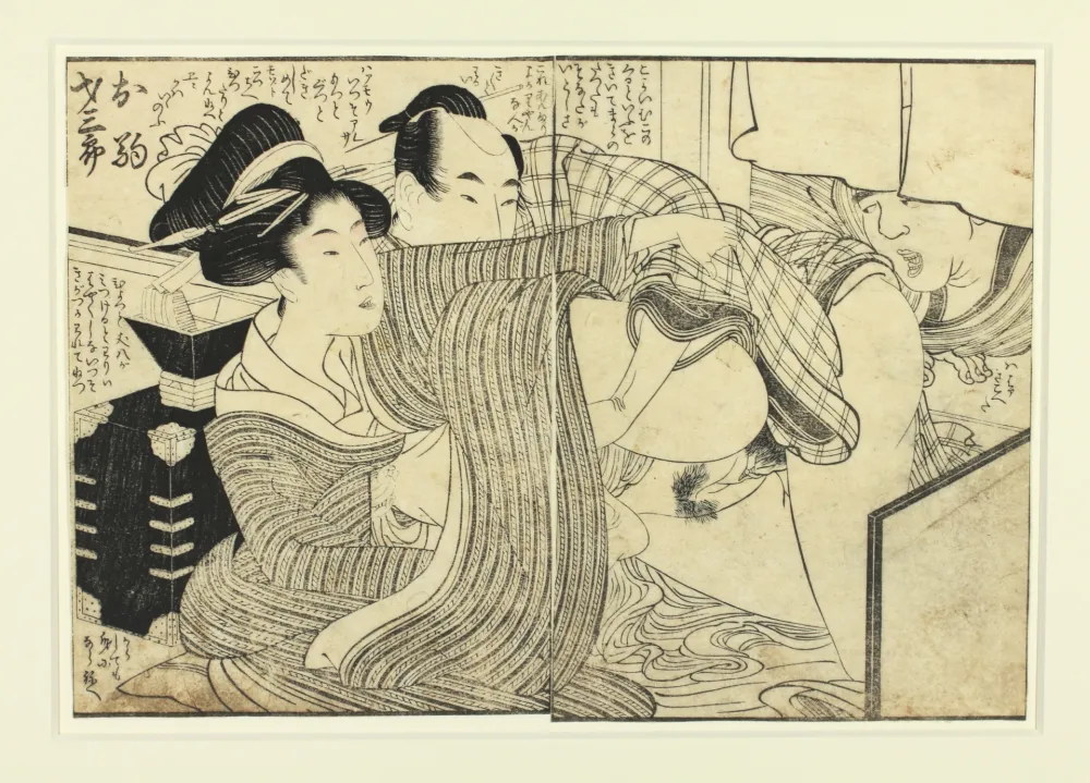 Xilogravura Utamaro - Shunga