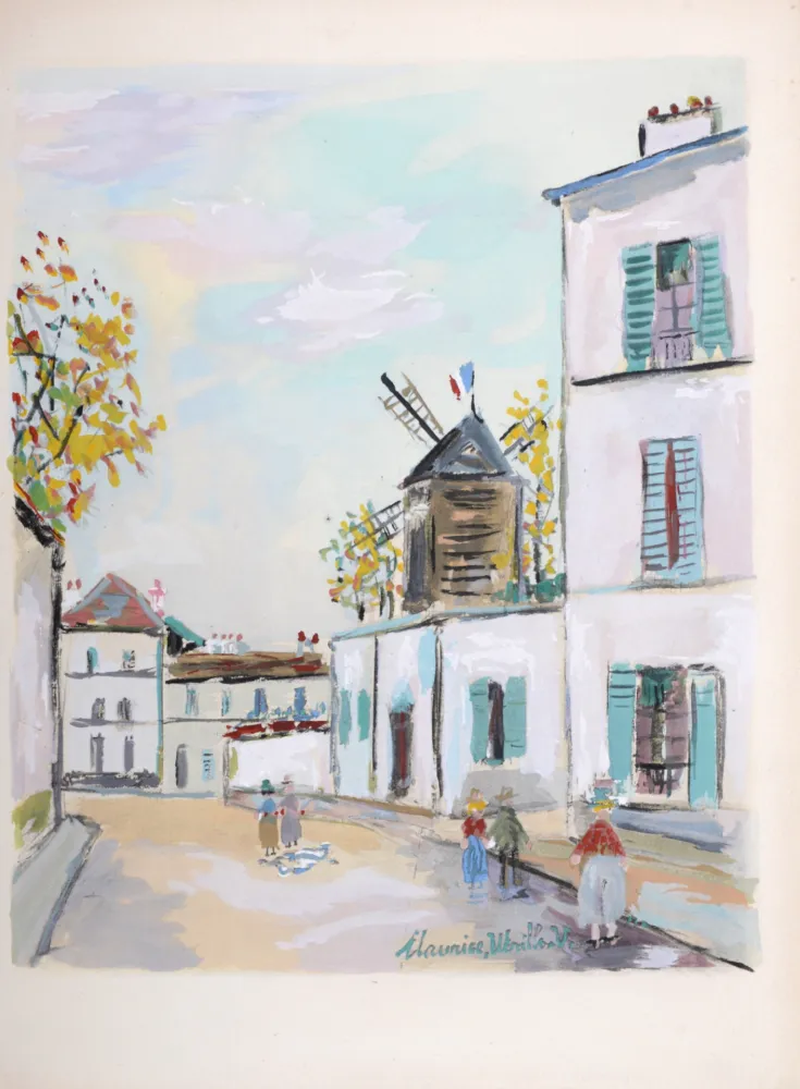Estêncil Utrillo - La petite rue de Montmartre, 1950