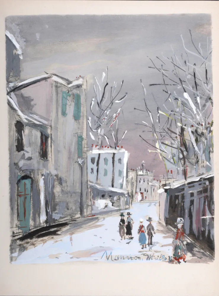 Estêncil Utrillo - La vieille Rue Saint-Vincent, Montmartre, 1950