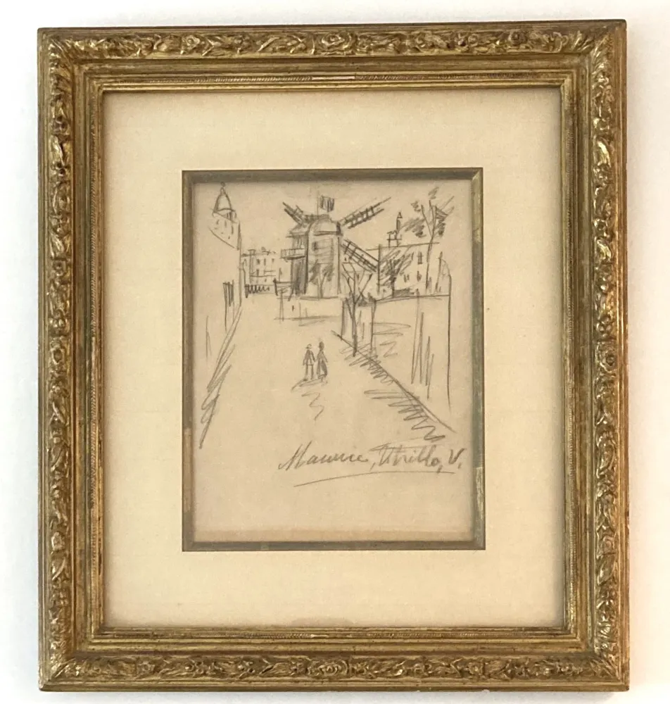 Sem Técnica Utrillo - Le moulin de la Galette, dessin