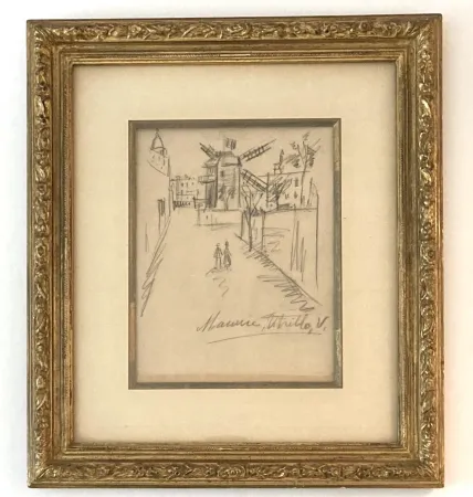 Sem Técnica Utrillo - Le moulin de la Galette, dessin