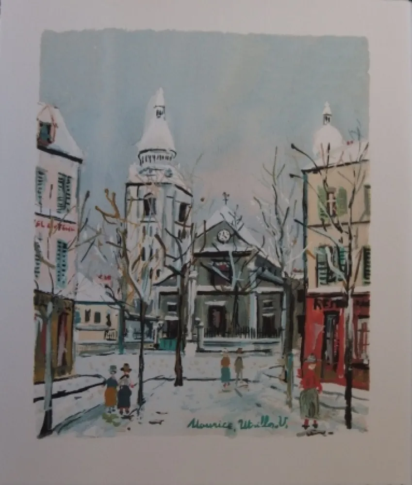 Estêncil Utrillo - Le Village inspire - Saint Pierre church in Montmartre