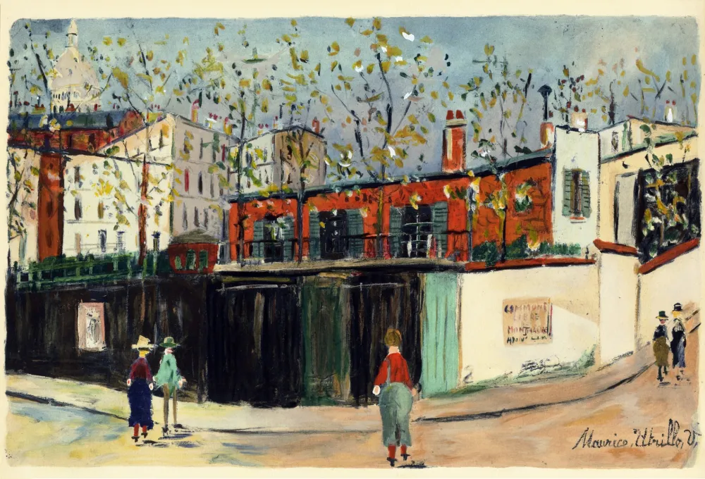 Estêncil Utrillo - MONTMARTRE (1935-38) de l'album : Douze Contemporains par J. Lassaigne (1959)