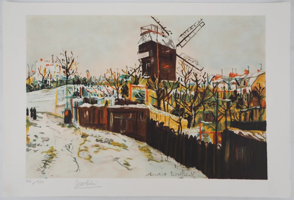 Litografia Utrillo - Moulin de la Galette à Montmartre