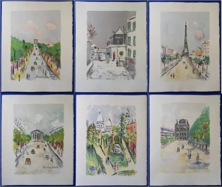 Litografia Utrillo - Paris Capitale (10 lithographies)