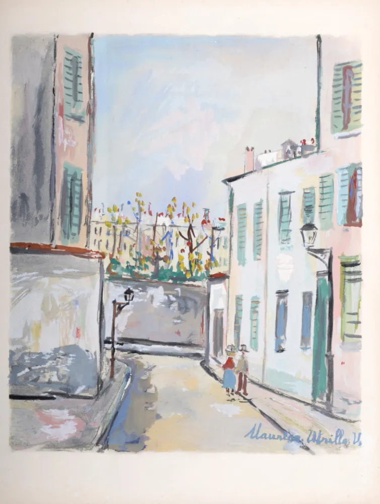 Estêncil Utrillo - Rue Cortot à Montmartre, 1950