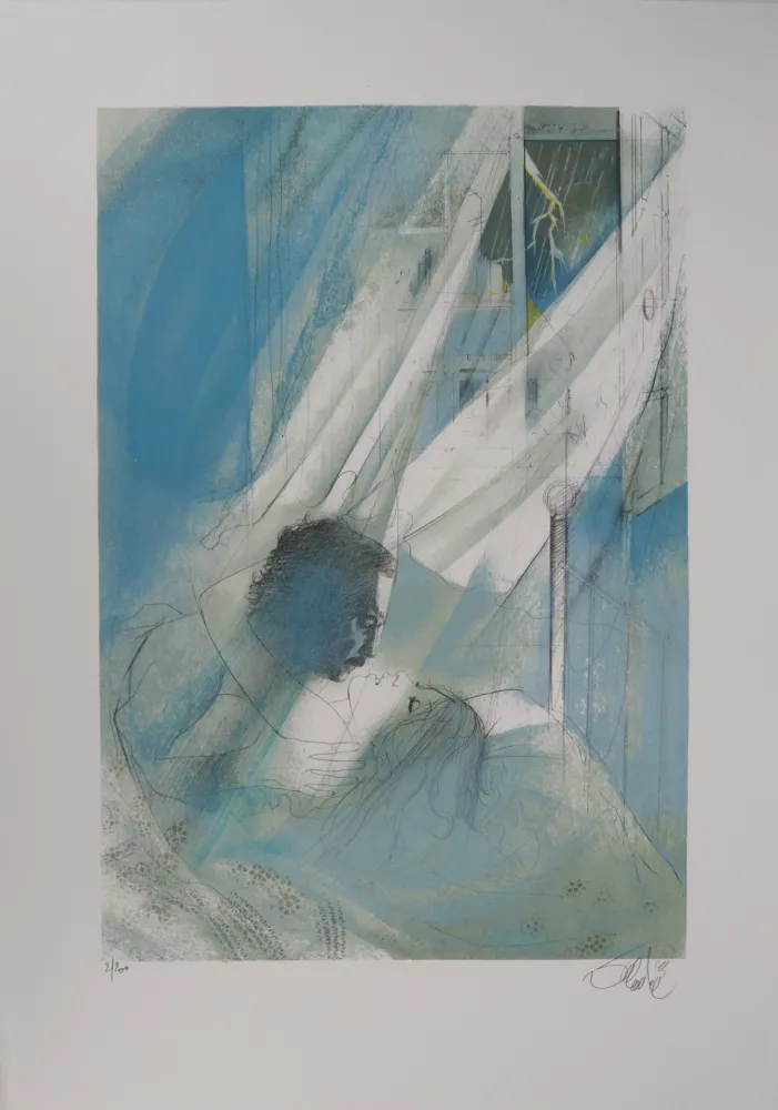 Litografia Valadie - Amour une nuit d'orage