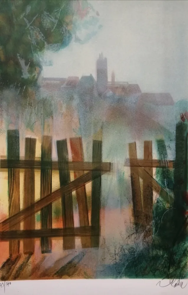 Litografia Valadie - Brume sur Felletin - Limousin