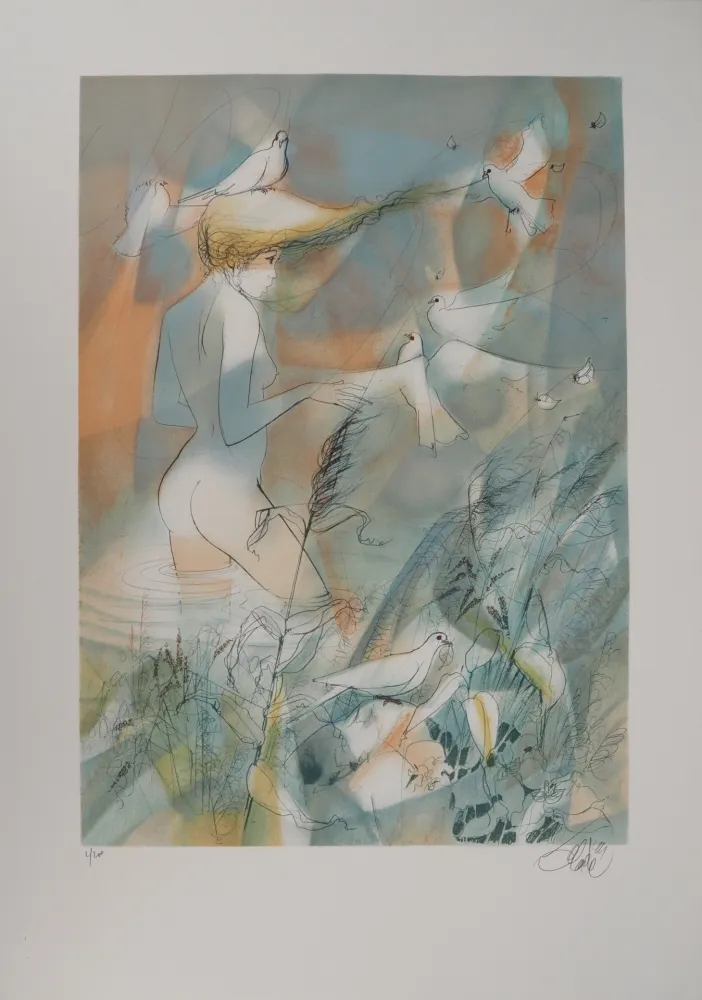 Litografia Valadie - Dans l'eau de La Claire Fontaine