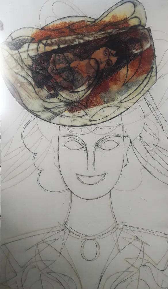 Água-Forte E Água-Tinta Valdés - Cabeza con sombrero III