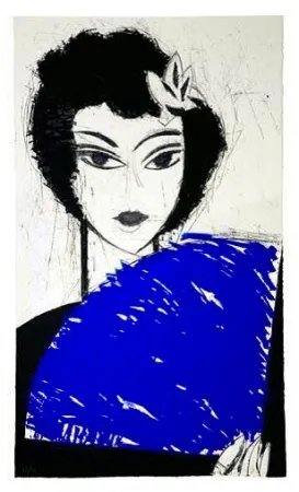 Água-Forte E Água-Tinta Valdés - La Femme à l'éventail