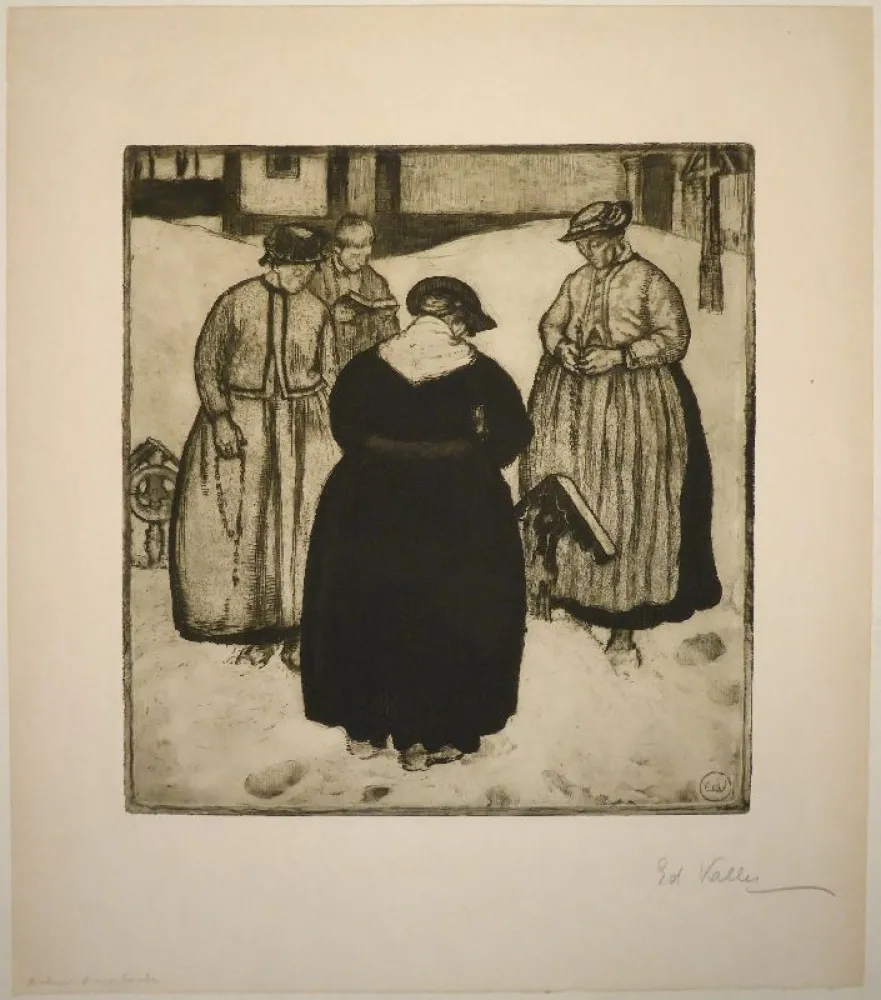 Água-Forte E Água-Tinta Vallet - Autour d'une tombe