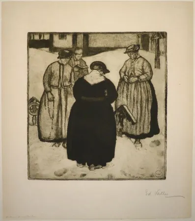 Água-Forte E Água-Tinta Vallet - Autour d'une tombe