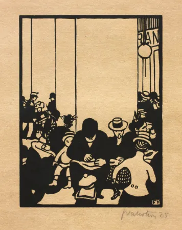 Xilogravura Vallotton - Cinq heures (L'Éxposition universelle)