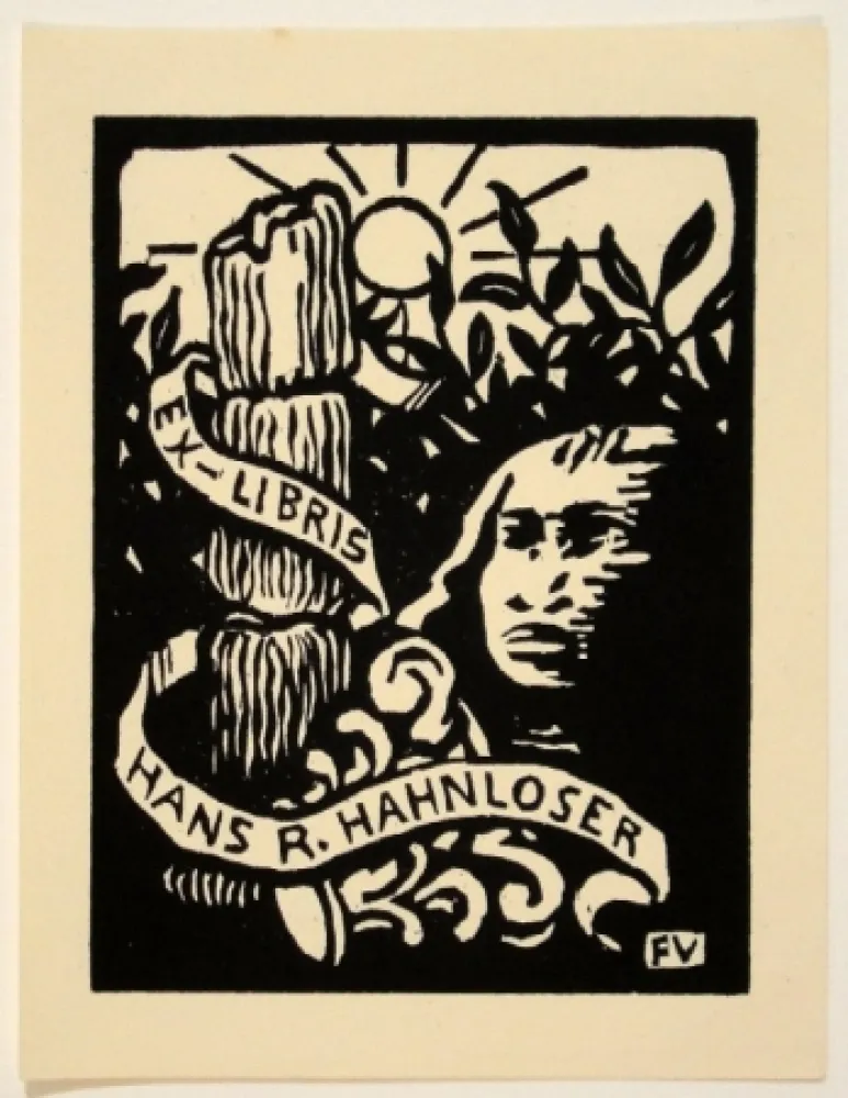 Xilogravura Vallotton - Ex-Libris Hans R. Hahnloser