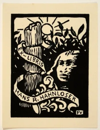 Xilogravura Vallotton - Ex-Libris Hans R. Hahnloser
