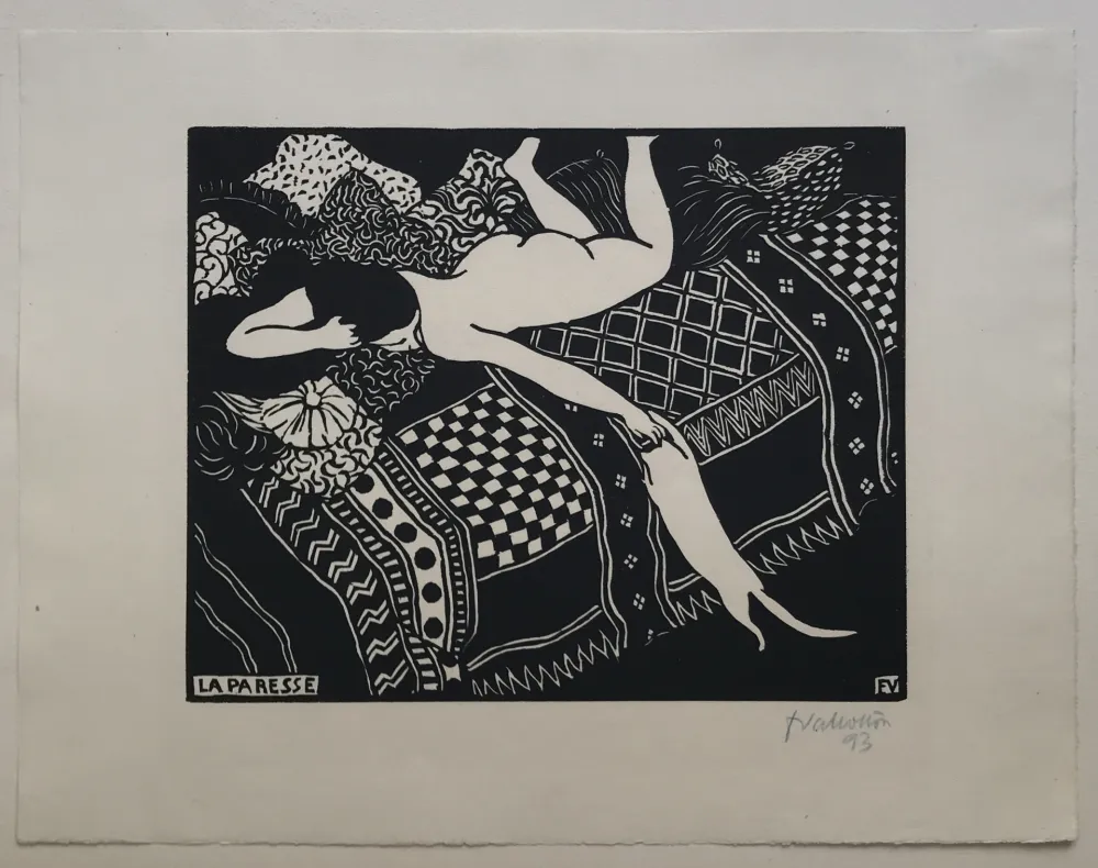 Xilogravura Vallotton - La Paresse (Laziness)