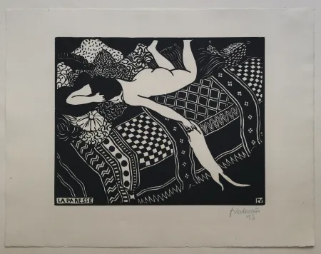 Xilogravura Vallotton - La Paresse (Laziness)