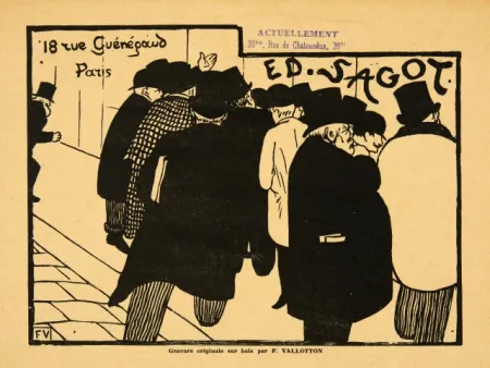 Xilogravura Vallotton - Les amateurs d'estampes