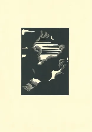 Xilogravura Vallotton - Wolken / Nuages (Clouds)