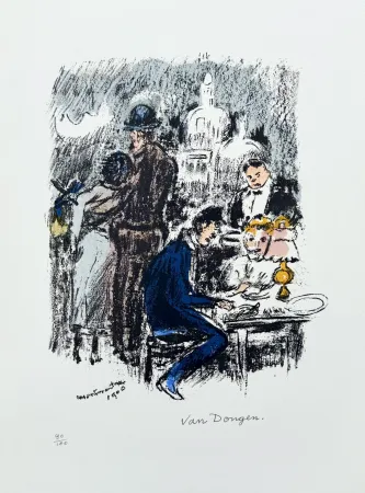 Litografia Van Dongen -  Diner a Montmartre