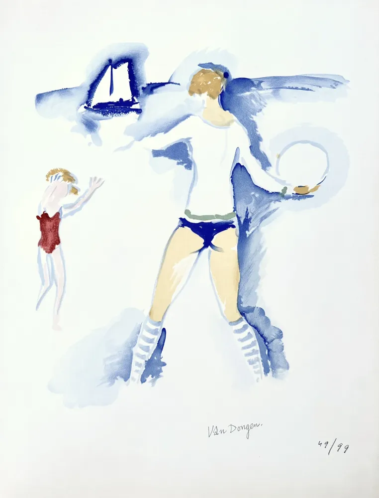 Litografia Van Dongen -  Femme sur la Plage	