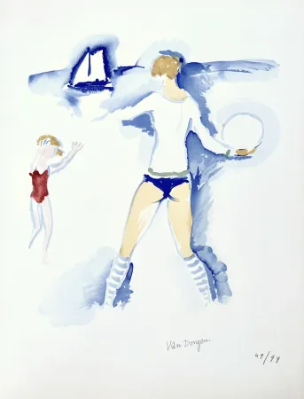 Litografia Van Dongen -  Femme sur la Plage	