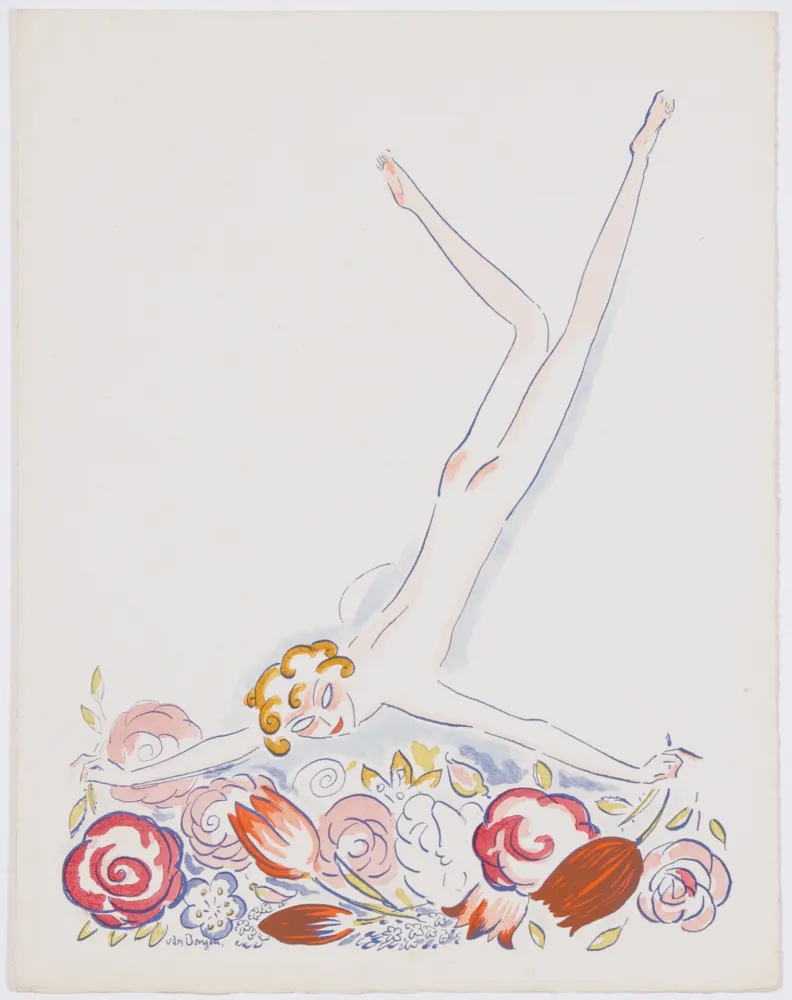 Estêncil Van Dongen - Fille au Fleurs