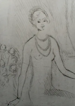 Gravura Van Dongen - Girl with a pearl necklaces